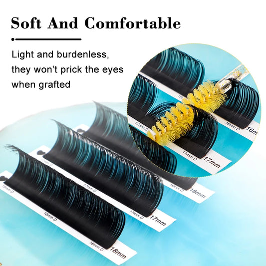 12Rows Mink Lashes Individual Supplies Natural False Eyelashes Matte Black 8~16mm Handmade Eyelash Extension for Makeup